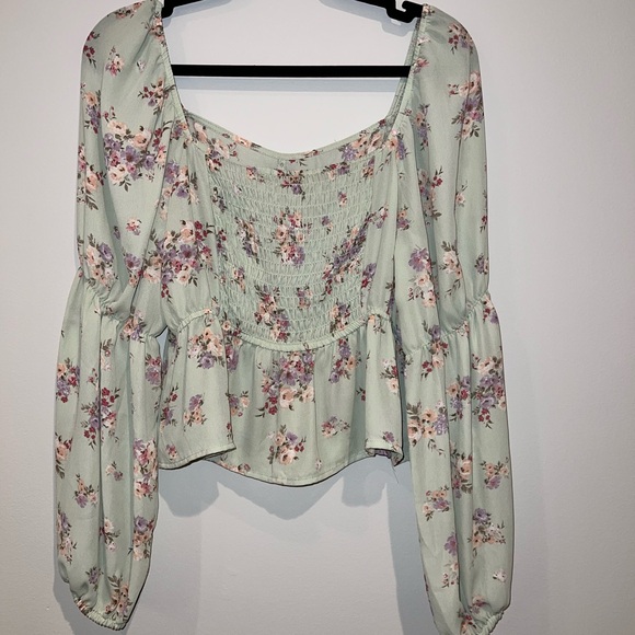 Blu Pepper Mint Floral Blouse - Picture 3 of 4